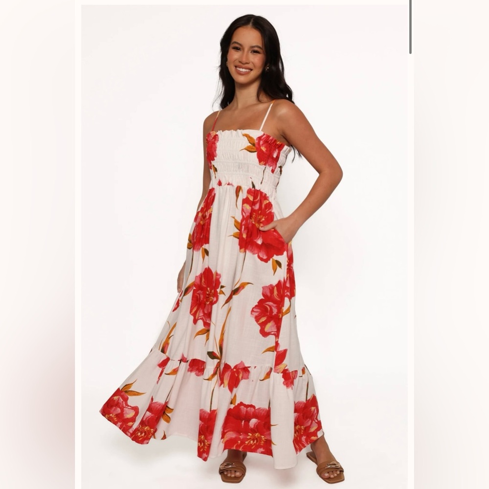 Petal & Pup Red Floral Maxi Dress
